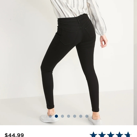 NEW Old Navy Rockstar Super Skinny Leggings Black Jeans Distressed High Waist - Picture 3 of 15